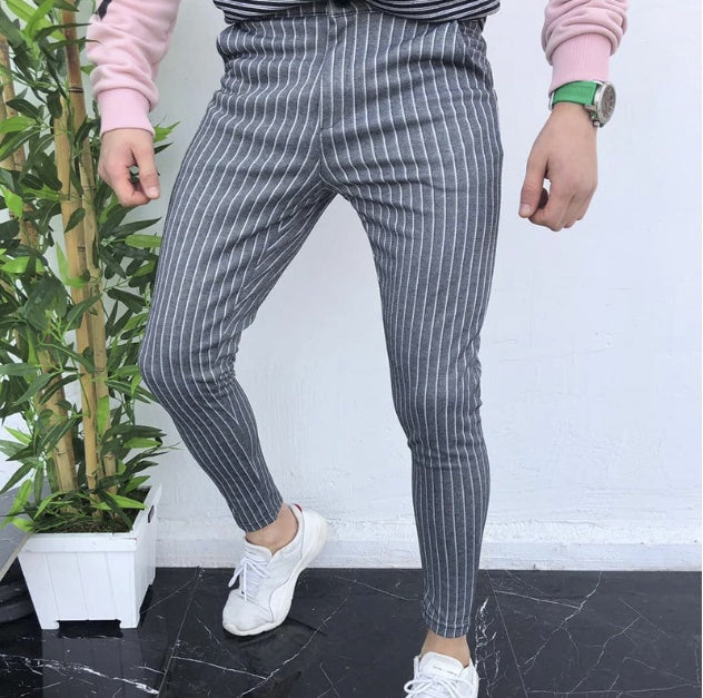 Striped men's casual pants
